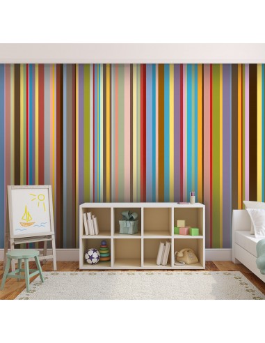 Papier peint rayures contemporaines multicolore prix pour 