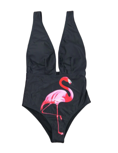 Maillot de Bain Flamant Rose Sexy Noir Comparez plus de prix