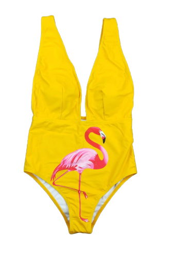 Maillot de Bain Flamant Rose Sexy Jaune Véritable concentré