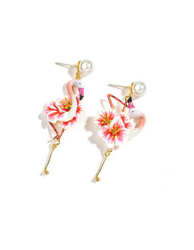 Boucle d'Oreille Flamant Rose Danseur Jusqu'à 80% De Réduction