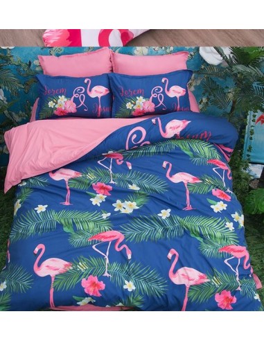 Parure Housse de Couette Flamant Rose Tropical les ctes