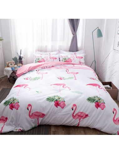 Parure Housse de Couette Flamant Rose Pastel pas cher