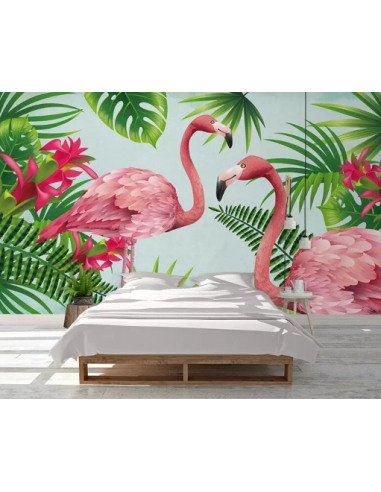 Papier Peint Motif Flamant Rose hantent personnes