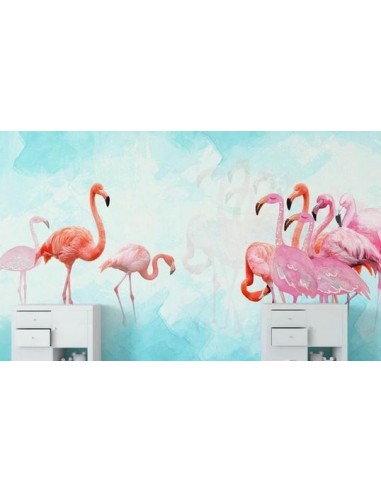 Papier Peint Flamant Rose 4 Murs Amies rembourrage situé sous