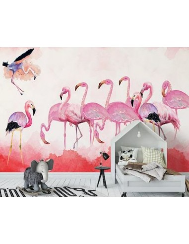 Papier Peint Flamant Rose 4 Murs Groupe en ligne