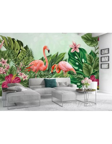 Papier Peint Panoramique Flamant Rose Jungle votre restaurant rapide dans 