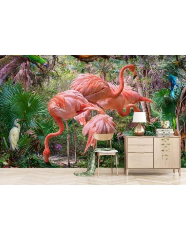 Papier Peint Panoramique Flamant Rose Tropical vous aussi creer 