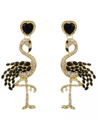 Boucles d'Oreilles Flamant Rose Or votre