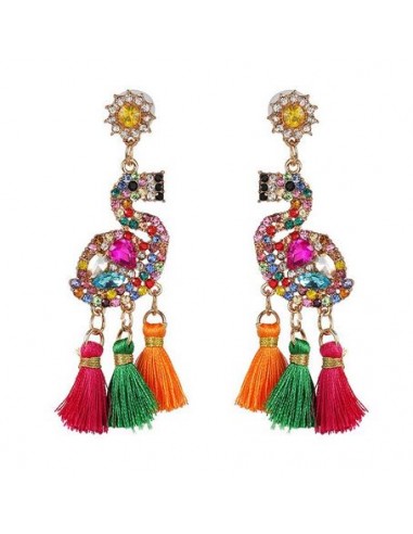 Boucles d'Oreilles Flamant Rose Kitsch Multicolore sur le site 