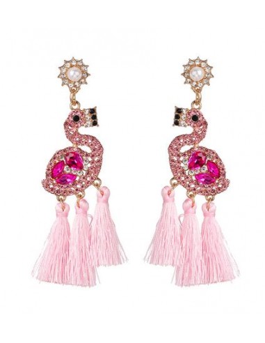 Boucles d'Oreilles Flamant Rose Kitsch Rose Paris Déstockage Promo