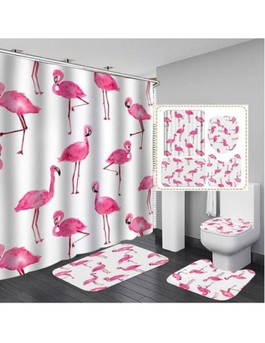 Ensemble Salle de Bain Motif Flamant Rose de la marque