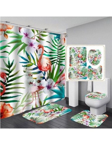 Lot pour Salle de Bain Flamant Rose Exotique en linge