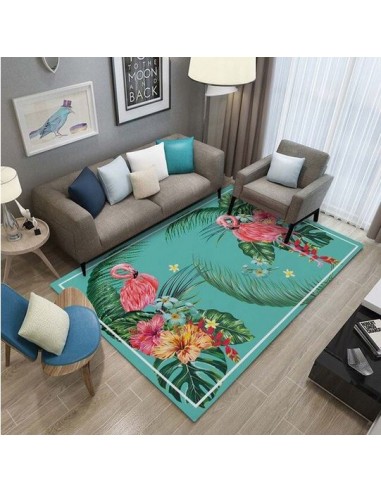 Tapis Flamant Rose Tropical est présent 