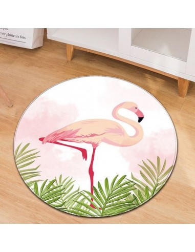 Tapis Rond Flamant Rose sur 1 patte 2 - 3 jours ouvrés.