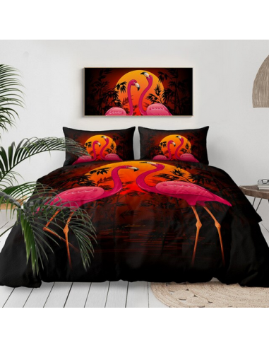 Housse de Couette Flamant Rose Romantique livraison gratuite