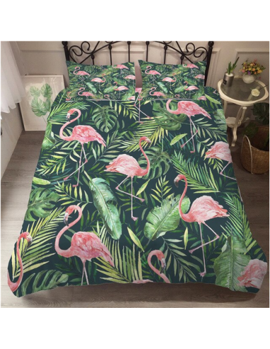 Housse de Couette Flamant Rose Feuille Jusqu'à 80% De Réduction