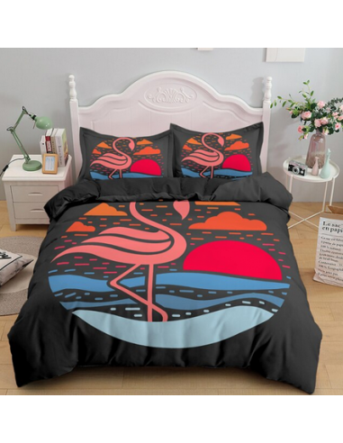 Housse de Couette Flamant Rose Microfibre 50-70% off 