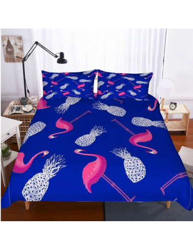 Housse de Couette 3D Flamant Rose pas cheres