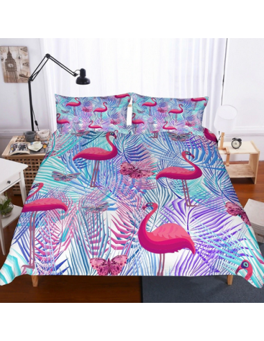 Housse de Couette Flamant Rose 140x200 pas cher 