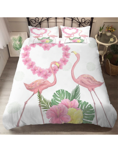 Housse de Couette 90x190 Flamant Rose pas cheres