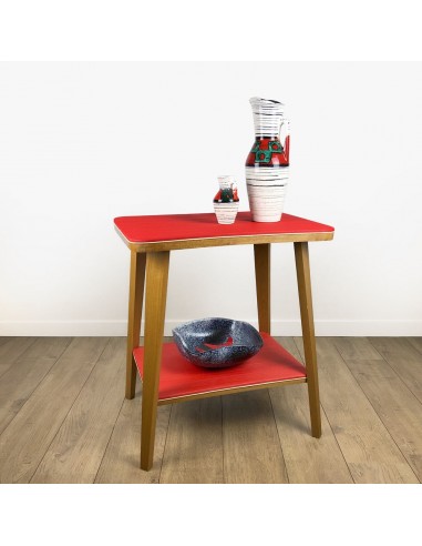 Desserte bois et vinyle rouge scandinave de la marque