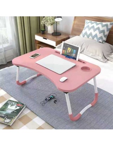 Bureau de lit rose de technologie