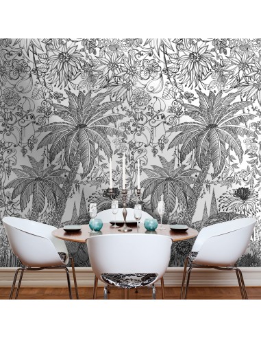 Papier Peint JUNGLE Black & White Livraison rapide