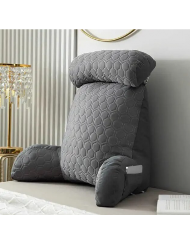 Coussin de lecture gris en linge